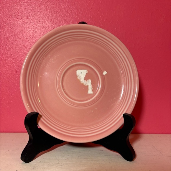 Retro Fiestaware Homer Laughlin Vintage Rose Pink Ceramic Cup and Saucer Set Fun - Picture 4 of 8